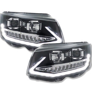 LED Tagfahrlicht Scheinwerfer VW T6 2015-19 schwarz mit dynamischem Blinker