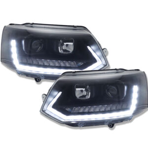 LED Tagfahrlicht-Scheinwerfer VW T5 GP 09-14 schwarz mit dynamischem Blinker