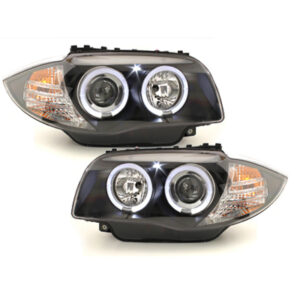 Scheinwerfer mit LED Standlichtringen BMW 1er E81/E82/E87 04-13 schwarz