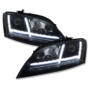 LED Tagfahrlicht-Scheinwerfer Audi TT 8J 06-11 schwarz mit dynamischem Blinker für Modelle mit Xenon