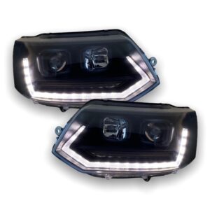 LED Tagfahrlicht-Scheinwerfer VW T5 GP 09-14 schwarz mit dynamischem Blinker