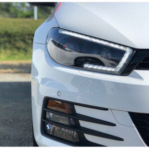 VW Scirocco 3 III 15-18 LED Tagfahrlicht-Scheinwerfer dynamischer Blinker schwarz für Halogen-Versionen