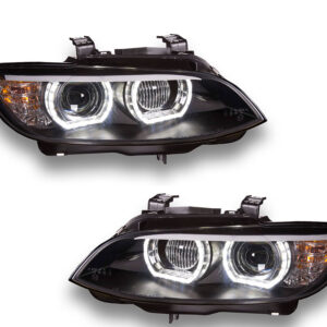 Scheinwerfer mit 3D LED Tagfahrlichtringen BMW 3er Coupé/Cabrio E92 / E93 05 -10 schwarz für Modelle mit Xenon