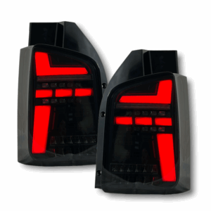 LED Rückleuchten VW T5.2 GP 09-15 Flügeltürer  im T6.1 Look mit dynamischem Blinker rot/rauch/weiß