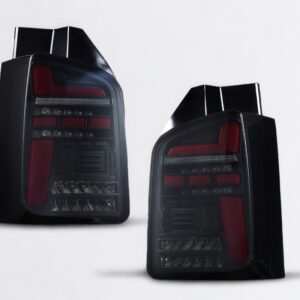 LED Rückleuchten VW T6 2015-19 im T6.1 Look Flügeltüren mit dynamischem Blinker schwarz/rauch/rot